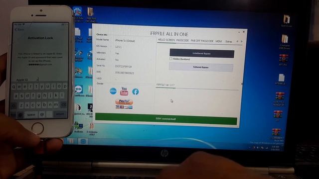 iPhone 5s iCloud Bypass iOS 12.5.1 Fix On OFF Reboot смотреть онлайн