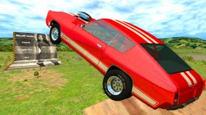 Разрушительные прыжки с трамплина на тачках BeamNG drive