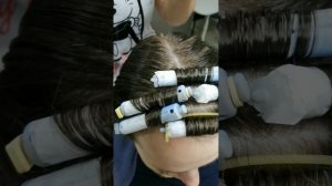 Биозавивка на тонкие волосы с осветленными концами.