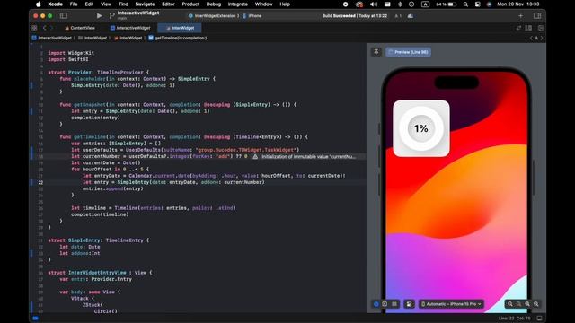 SwiftUI Widgets : Creating Interactive Widgets in iOS 17 - смотреть ...