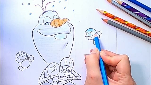 How to Draw Olaf (Frozen) and his little snow friends / Холодное сердце / Олаф