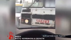 Водитель ПАЗика поехал по встречке, но его решили проучить