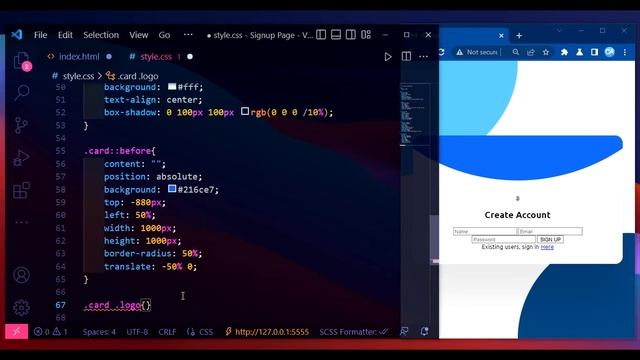Signup Page UI Design HTML CSS