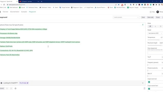 Overview OpenAI API Bangla | OpenAI Playground | ChatGPT 3 | Text Generator