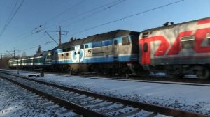 Вспомогательный дизель-поезд-тепловоз ДР1А с Московским поездом / DR1A DMU with Moscow train