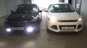 Ford Kuga II + bi led / black and wite .Ставим BI LED линзы