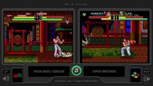 Art of Fighting (Sega Genesis vs Snes) Side by Side Comparison