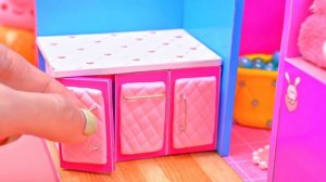 Building Pink Unicorn House with Bedroom , Kitchen , Makeup Set from Cardboard | ❤️ DIY  Mini House