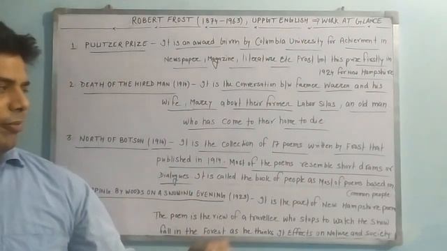 ROBERT FROST... WORK AT GLANCE