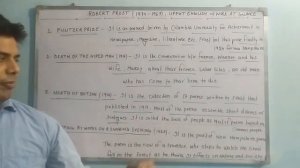 ROBERT FROST... WORK AT GLANCE