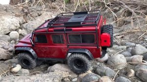 1/10 RC Car / Traxxas TRX4 Land Rover Defender #4 Shock Test On The Rocks