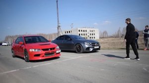 Mercedes-Benz AMG E63S vs BMW X5M vs Mitsubishi Evolution 9