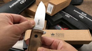 Нож "Sturm AUS-8 SW, Walnut Handle, Leather Sheath" от Kizlyar Supreme