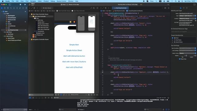 How to add Alerts and Action Sheets in Xcode 14 - Swift 5 ( iOS Beginners) UIAlertController