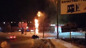 Пожар на заправке Лукойл