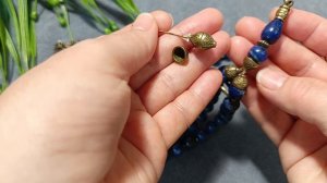 Украшение с минимумом фурнитуры. Интересные идеи #лазурит #украшениеручнойработы