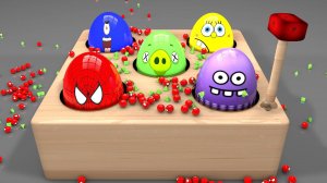 Мультики для детей и малышей, яйца с сюрпризами, учим цвета