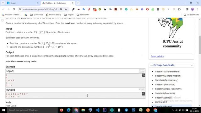 max subarray :C++ Basic Sheet