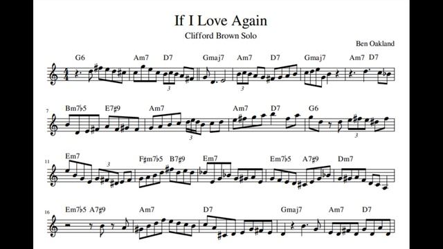 If I Love Again - Clifford Brown transcription in Bb смотреть онлайн