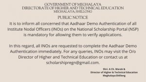 PUBLIC NOTICE: All INOs are requested to complete the Aadhaar Demo Authentication immediately