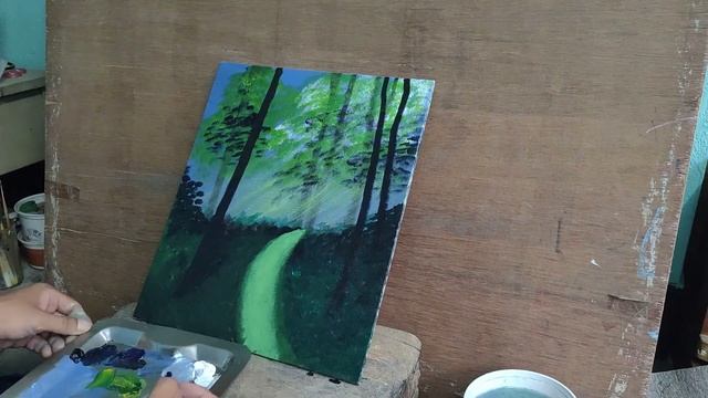 Timelapse of Landscape Painting Medium:- Acrylic Colors