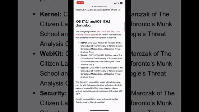 iOS 16.7, iOS 17.0.1, and iOS 10.0.2 RELEASED with Trollstore 2 BUG!