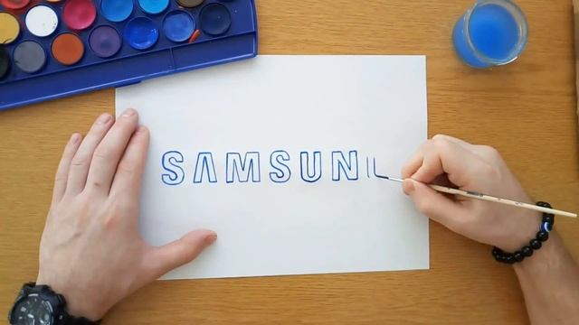 How to draw a simple Samsung logo (Logo drawing) смотреть онлайн