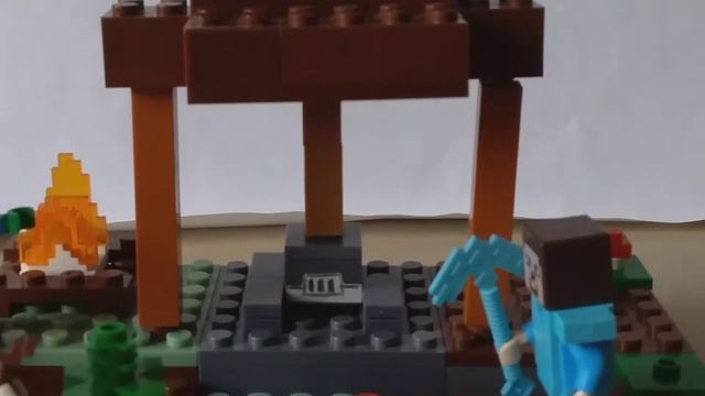 Маленький дом и плавильня броника из тайги! Самоделки Лего Майнкрафт смотреть онлайн