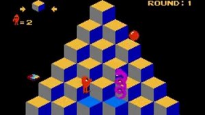 Q-bert, 1983, 1989 гг., NES. Небольшой фрагмент геймплея игры Q*Bert на NES \ "Денди".