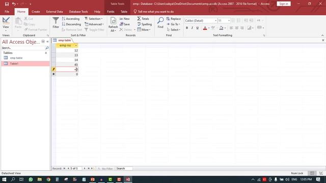 MS Access | Skill Test | Computer Test | PEO JA RI ASO | part 1
