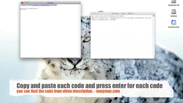 Change default format for screenshots Mac OS X