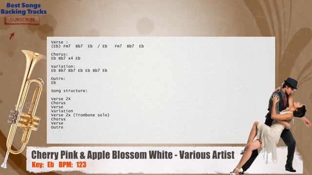 🎸 🎺 Cherry Pink & Apple Blossom White - V.A. (Cha-Cha Version) Trumpet/Guitar MELODY Backing Track смотреть онлайн
