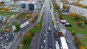 Полёт над Варшавским шоссе. Россия, Москва, Чертаново, Улица академика Янгеля.