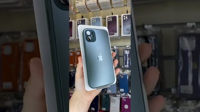 Матовый стеклянный чехол с защитой камеры на iPhone - 590₽🔥