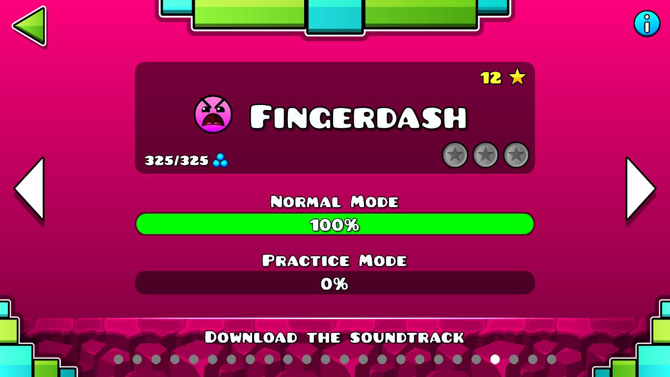Geometry Dash Fingerdash 1000% 1 попытка