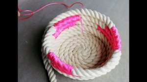 Корзина из веревки своими руками