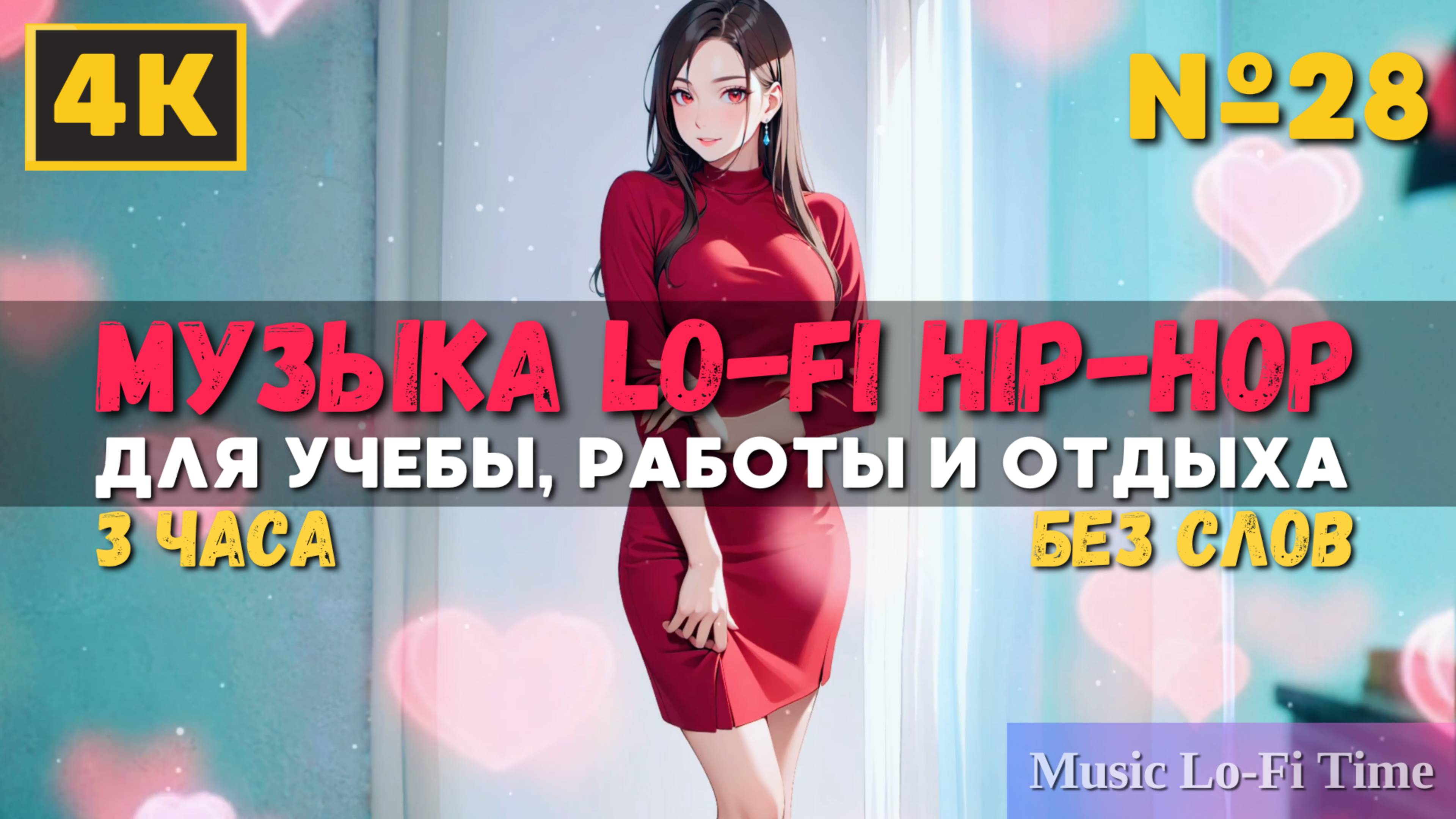 3 Часа/4К - Музыка Lofi Hip-Hop №28 музыка для работы, учебы, фона, баров и кафе