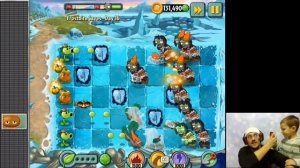 the Fire Pea is MINE!! Dad plays Day 16 in PVZ 2: Frostbite Caves (Plants Vs. Zombies iPad Gameplay