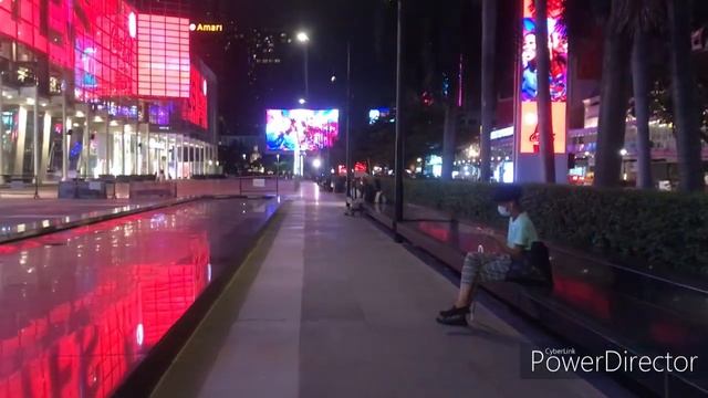 EVENING WALK - "SKYWALK" - Ratchaprasong  (R WALK) BEAUTIFUL NIGHT VIEW OF CENTRAL WORLD BANGKOK