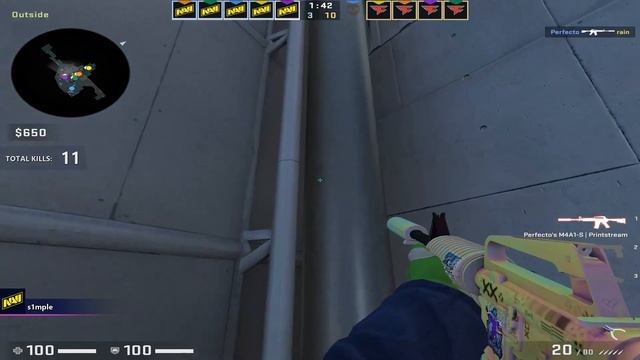 CSGO POV NAVI s1mple (24-19) vs FaZe (nuke) @ ESL Pro League Season 17 Semi-final / Mar 25, 2023