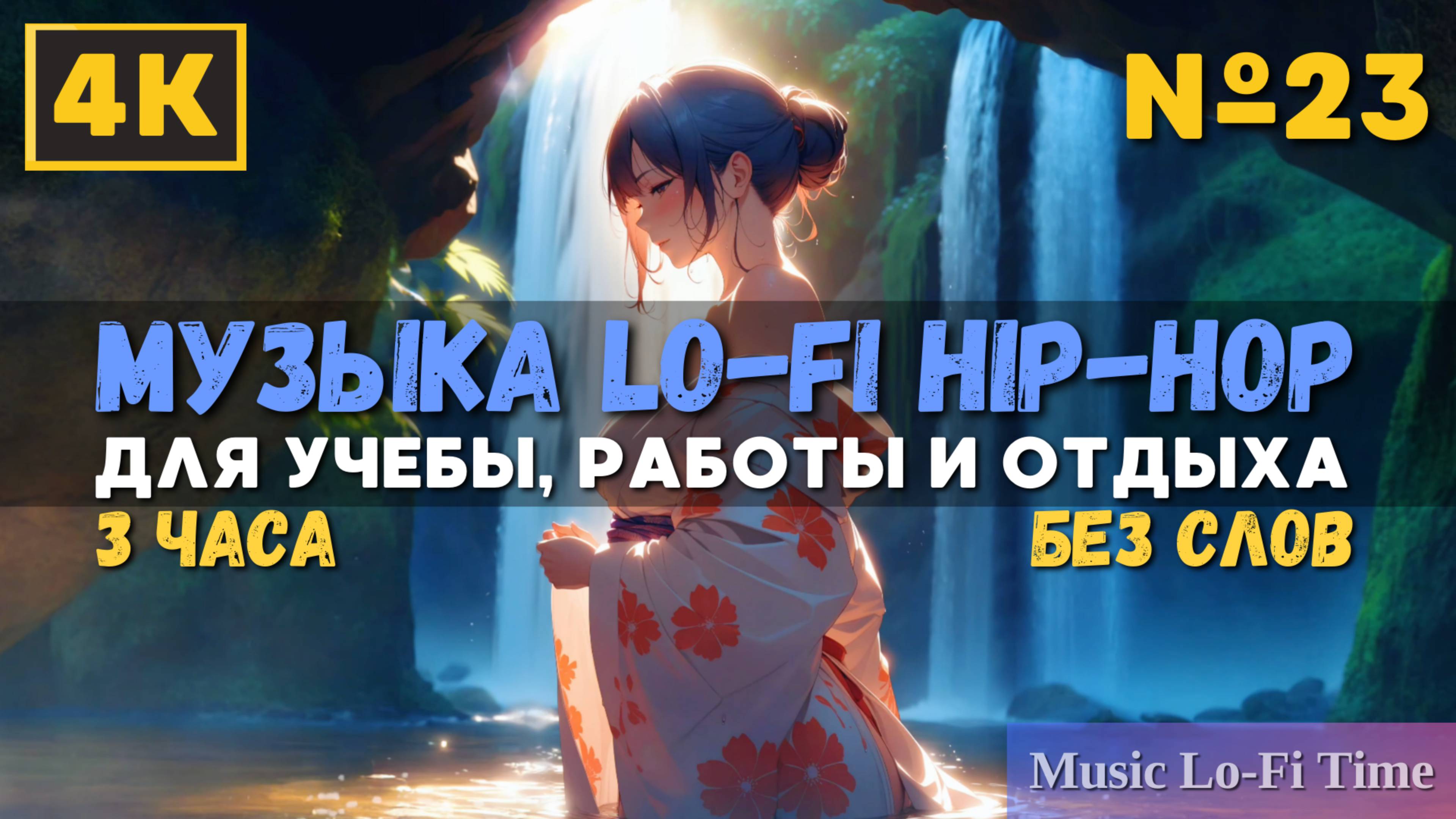 3 Часа/4К - Музыка Lofi Hip-Hop №23 музыка для работы, учебы, фона, баров и кафе