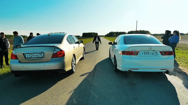 ЛЮКС из 00х! BMW 750i vs Infiniti M35x vs Mark X 3.5 vs Subaru BL 280hp vs Honda Accord 7 VTEC смотреть онлайн