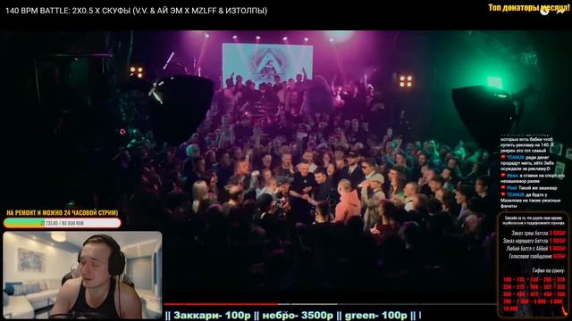 РЕАКЦИЯ 140 BPM BATTLE: 2X0.5 X СКУФЫ (V.V. & АЙ ЭМ X MZLFF & ИЗТОЛПЫ) смотреть онлайн