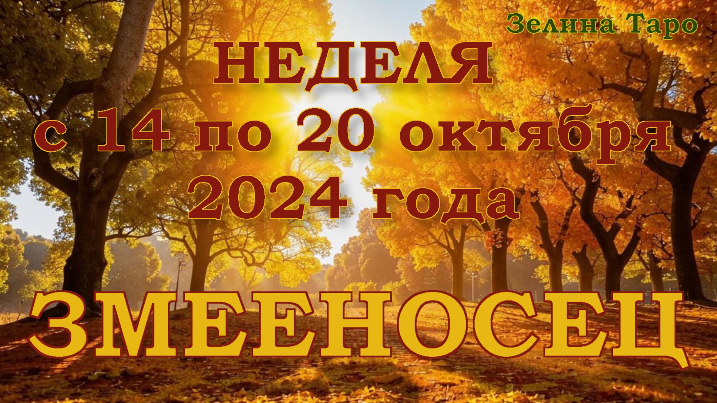 ЗМЕЕНОСЕЦ | ТАРО прогноз на неделю с 14 по 20 октября 2024 года