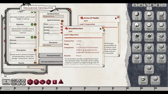 Random Spellbook Generator 5E [Extension for Fantasy Grounds VTT] смотреть онлайн
