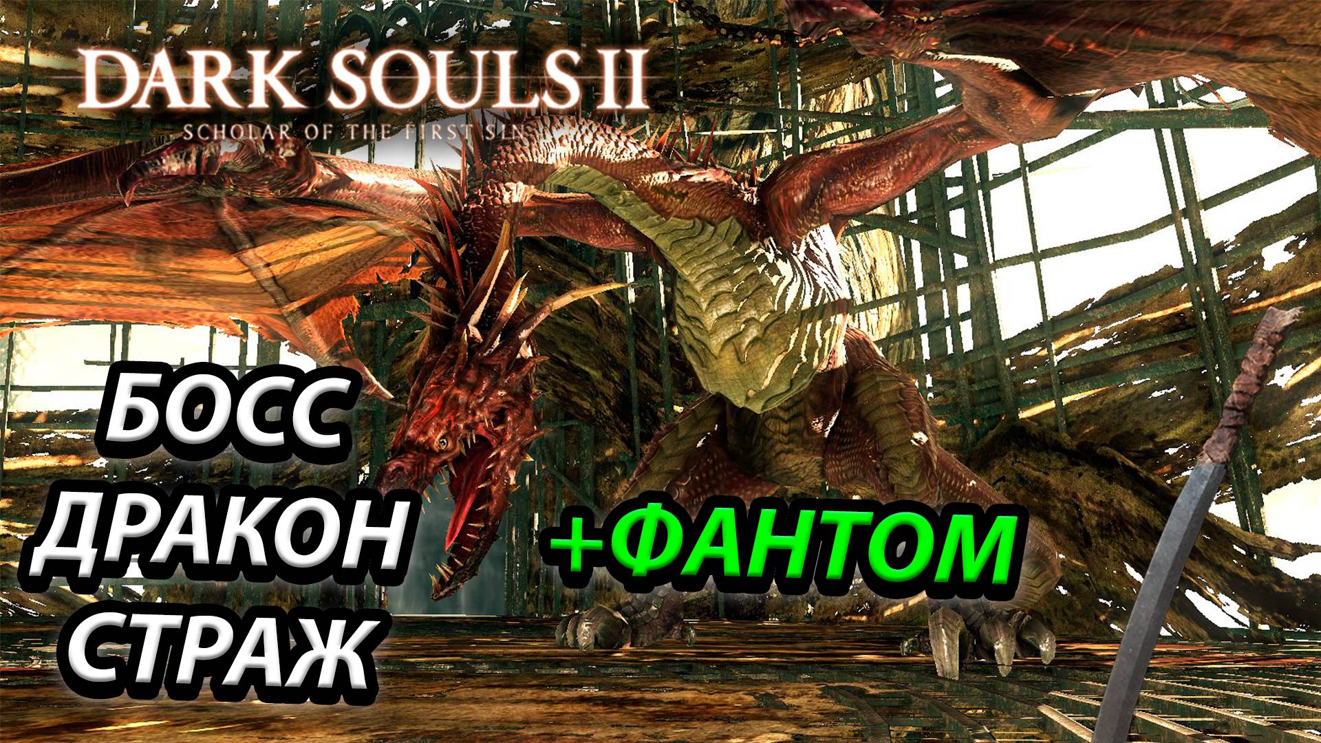 БОСС ДРАКОН-СТРАЖ! ПРОХОДИМ НА ЛЕГКЕ! Dark Souls 2: scholar of the first sin (THE GUARDIAN DRAGON)