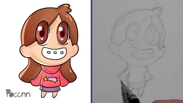 Cómo dibujar a Mabel Chibi Gravity Falls