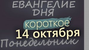 14 октября, Понедельник. Евангелие дня 2024 короткое! Покров Богородицы