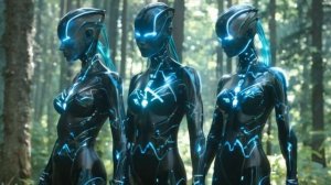 Magical Showdown： Witches vs  Futuristic Humanoids - Generative A.I.