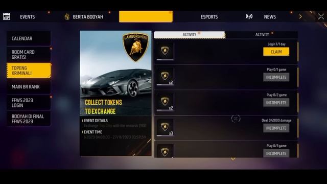 Lamborghini Event Confirm 🤯😱 | Free Fire New Event | Ff New Event | New Event Free Fire